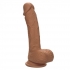 Dual Density Silicone Stud - 6.25 Inches Brown Dildo