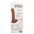 Dual Density Silicone Stud - 6.25 Inches Brown Dildo