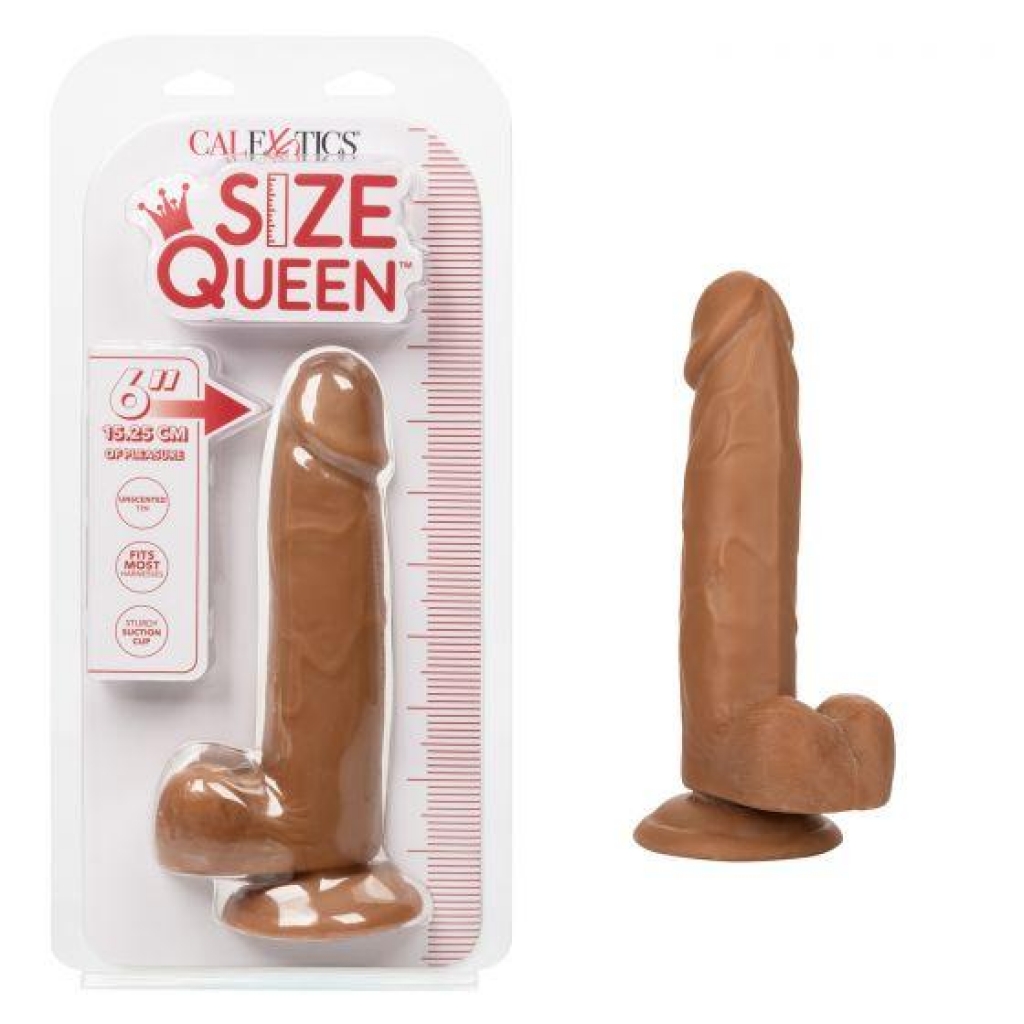 Size Queen 6in Brown Dildo - Realistic Feel