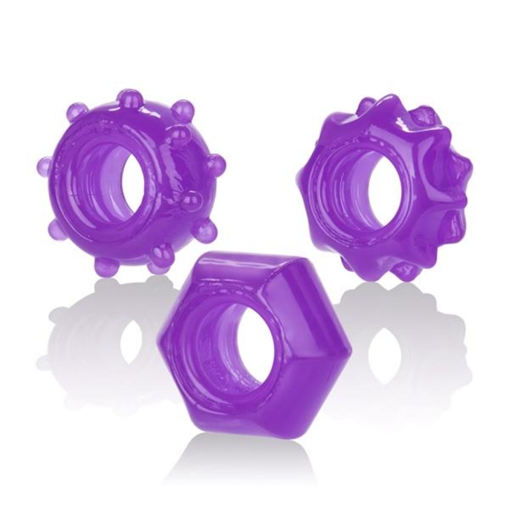 Reversible Ring Set - Purple (Pack of 3)