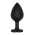 Extra Large Lucky Diamond Butt Plug - Black Silicone