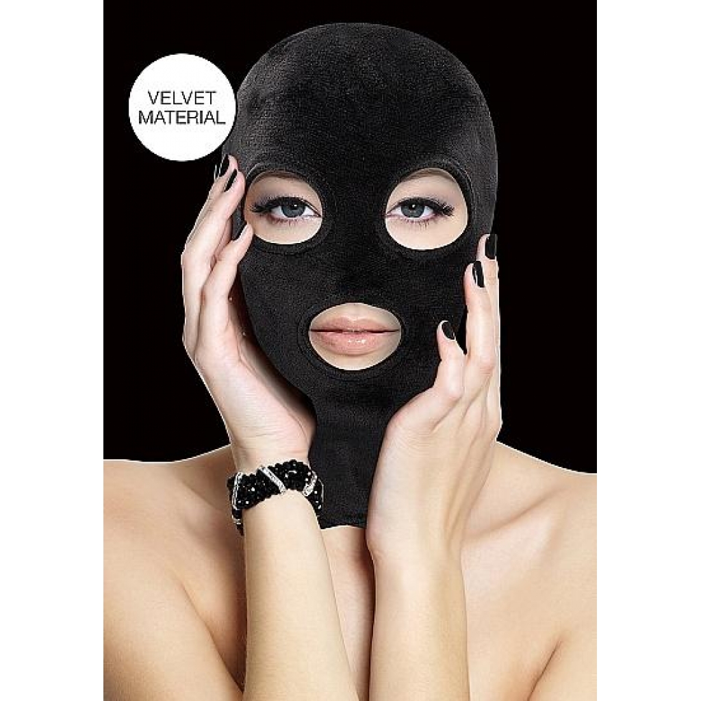 Velvet & Velcro Mask W/ Mouth & Eye Opening - Black