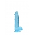 Realrock 6-Inch Realistic Dildo with Balls - Clear Blue