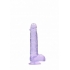 Real Cock 6in Realistic Dildo W/ Balls Purple