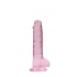 Real Cock 7 inch Realistic Dildo with Balls - Pink