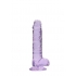 Real Cock 7in Realistic Dildo with Balls - Purple