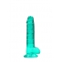 Realrock 7-Inch Realistic Dildo with Balls - Turquoise