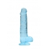 Realrock 8in Realistic Dildo with Balls - Blue