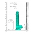 Realrock 8-Inch Realistic Dildo with Balls - Turquoise