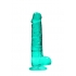 Realrock 8-Inch Realistic Dildo with Balls - Turquoise