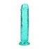 Realrock Straight Realistic 7-Inch Dildo - Turquoise