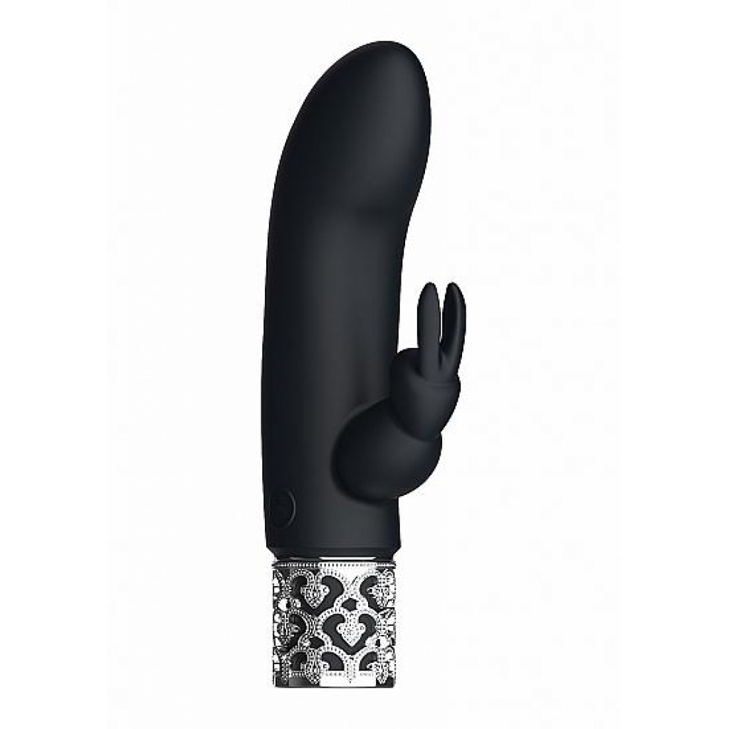 Royal Gems Dazzling Black Rechargeable Silicone Bullet - Elegant Stimulation