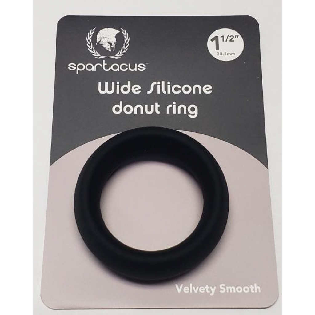 1.5-Inch Wide Silicone Donut Ring - Black