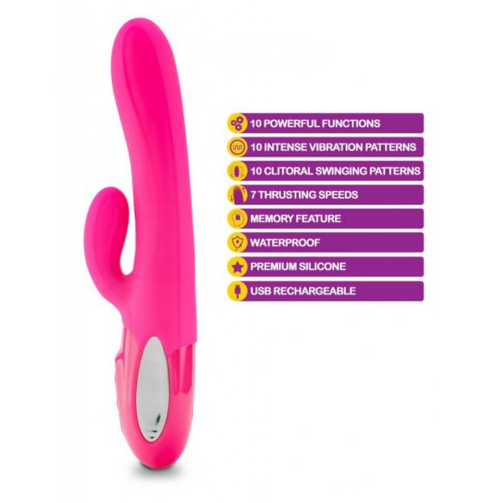 Viben Hypnotic Thrusting Rabbit with Clit Stimulator - Hot Pink