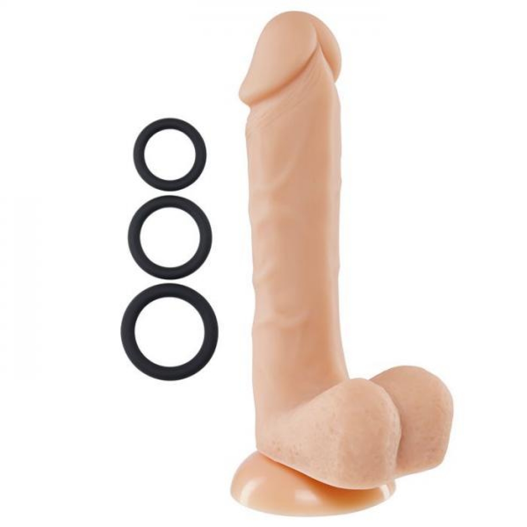 Pro Sensual Premium Silicone Dong with C-Rings - Beige