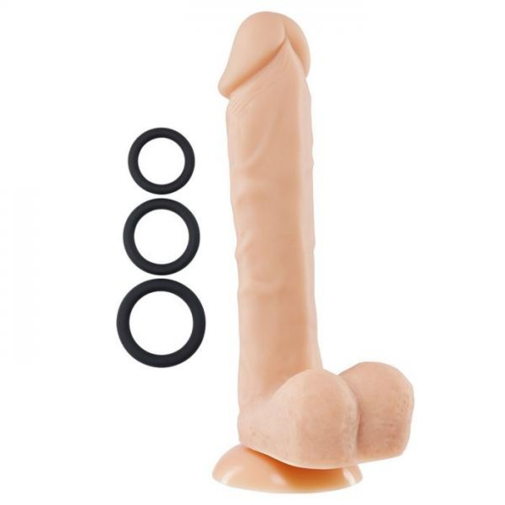 Pro Sensual Premium Silicone Dong with 3 C-Rings - Beige