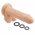 Pro Sensual Premium Silicone Dong with 3 C-Rings - Beige