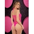 Lapdance Fishnet Halter Bodysuit - Hot Pink