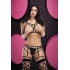 Lapdance 3pc Strappy Caged Bra Panty Set - Black OS