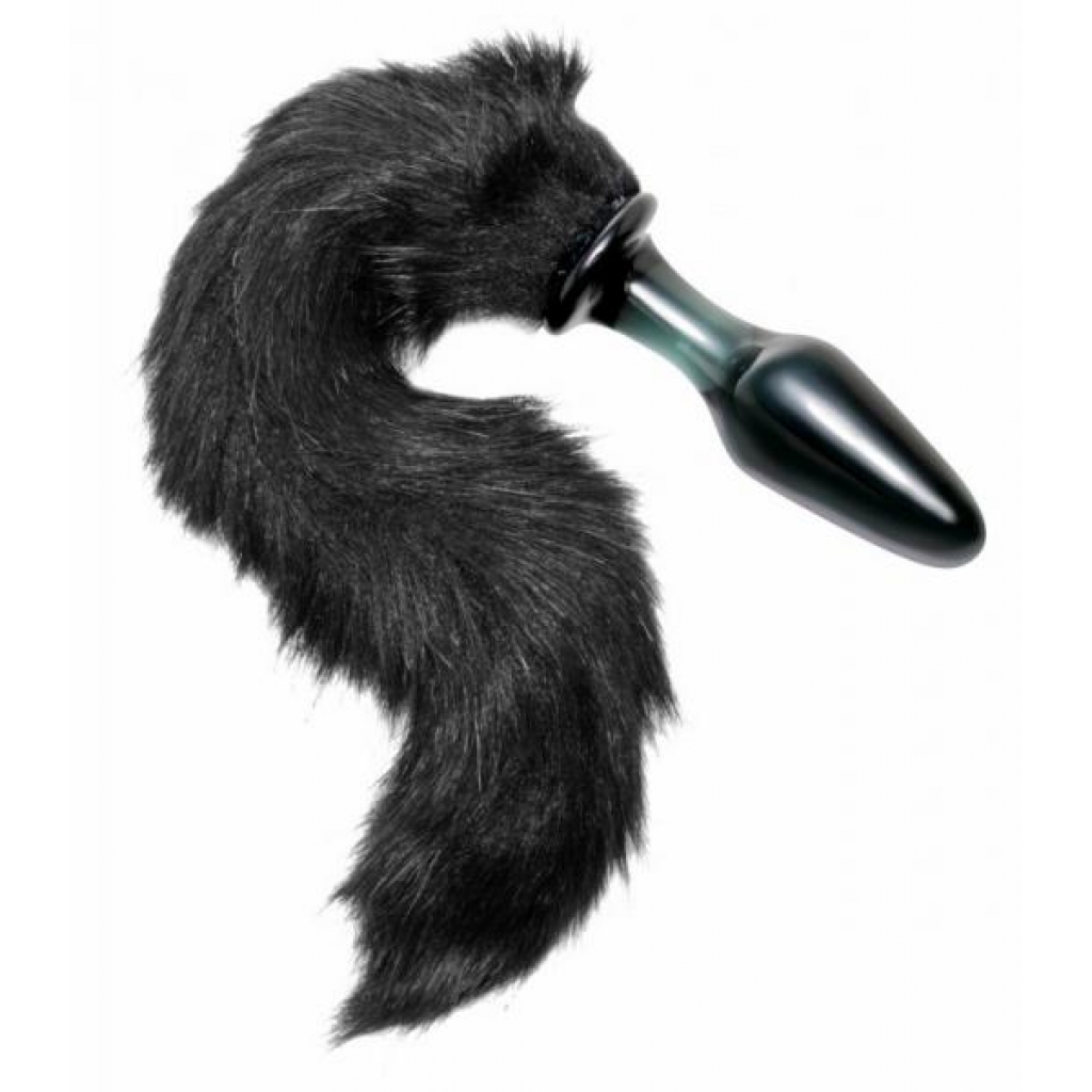 Tailz Midnight Fox Elegant Glass Butt Plug with Tail